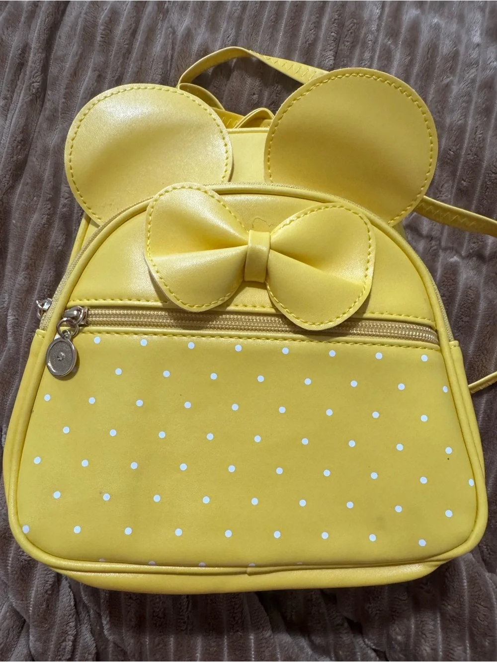 New Yellow Bow Polka Dot Kids Backpack Purse